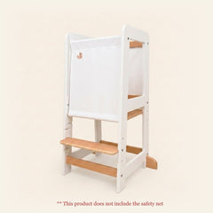 myduckling Pro Beechwood Adjustable Learning Tower - White/Natural