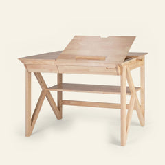 myduckling Solid Wood Study Desk With Easel