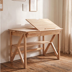 myduckling Solid Wood Study Desk With Easel
