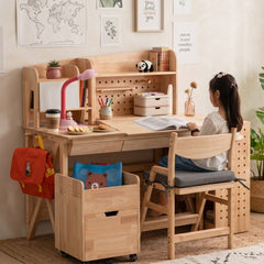 myduckling Solid Wood Kids Study Desk & Chair Complete Set