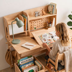 myduckling Solid Wood Kids Study Desk & Chair Complete Set