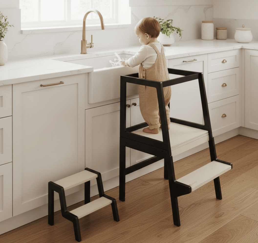 myduckling Convertible Learning Tower - Black/Natural