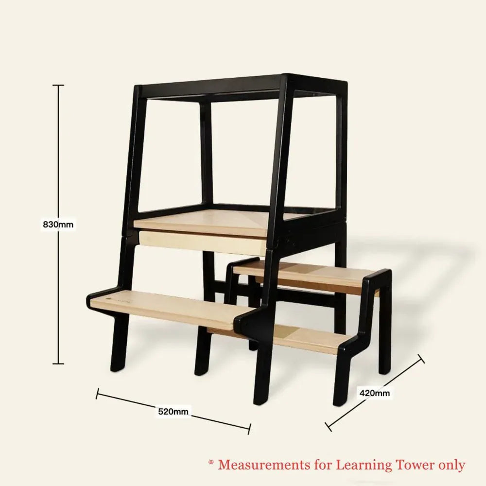 myduckling Convertible Learning Tower - Black/Natural