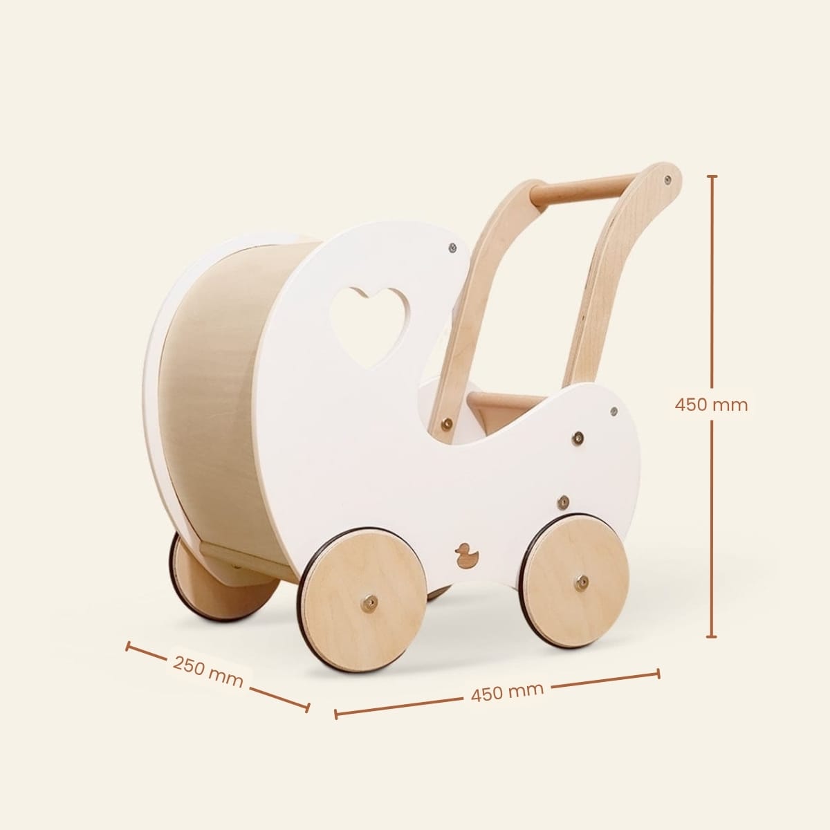 myduckling Doll Pram Walker - White