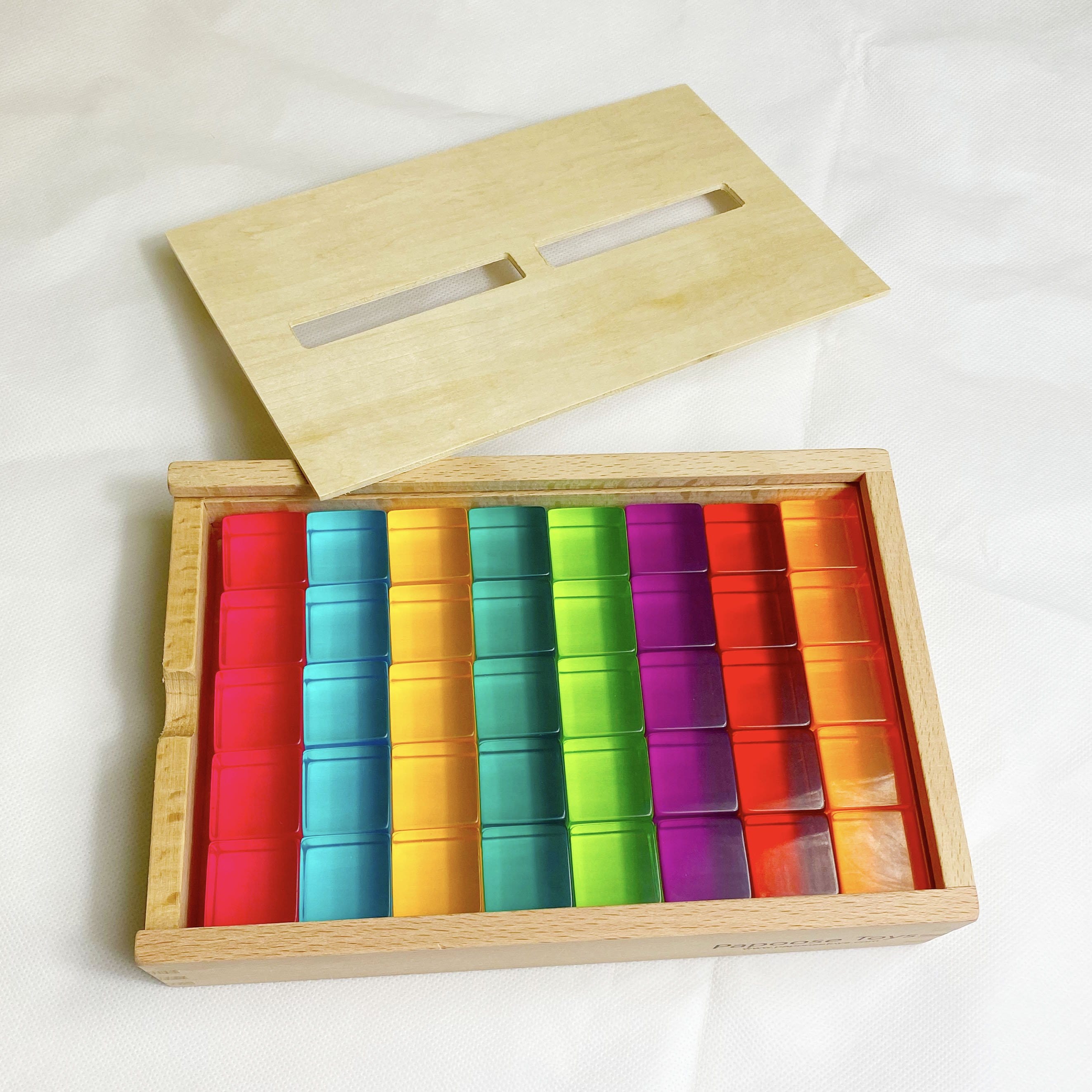 Papoose Toys Bright Lucite Cubes 40-piece set