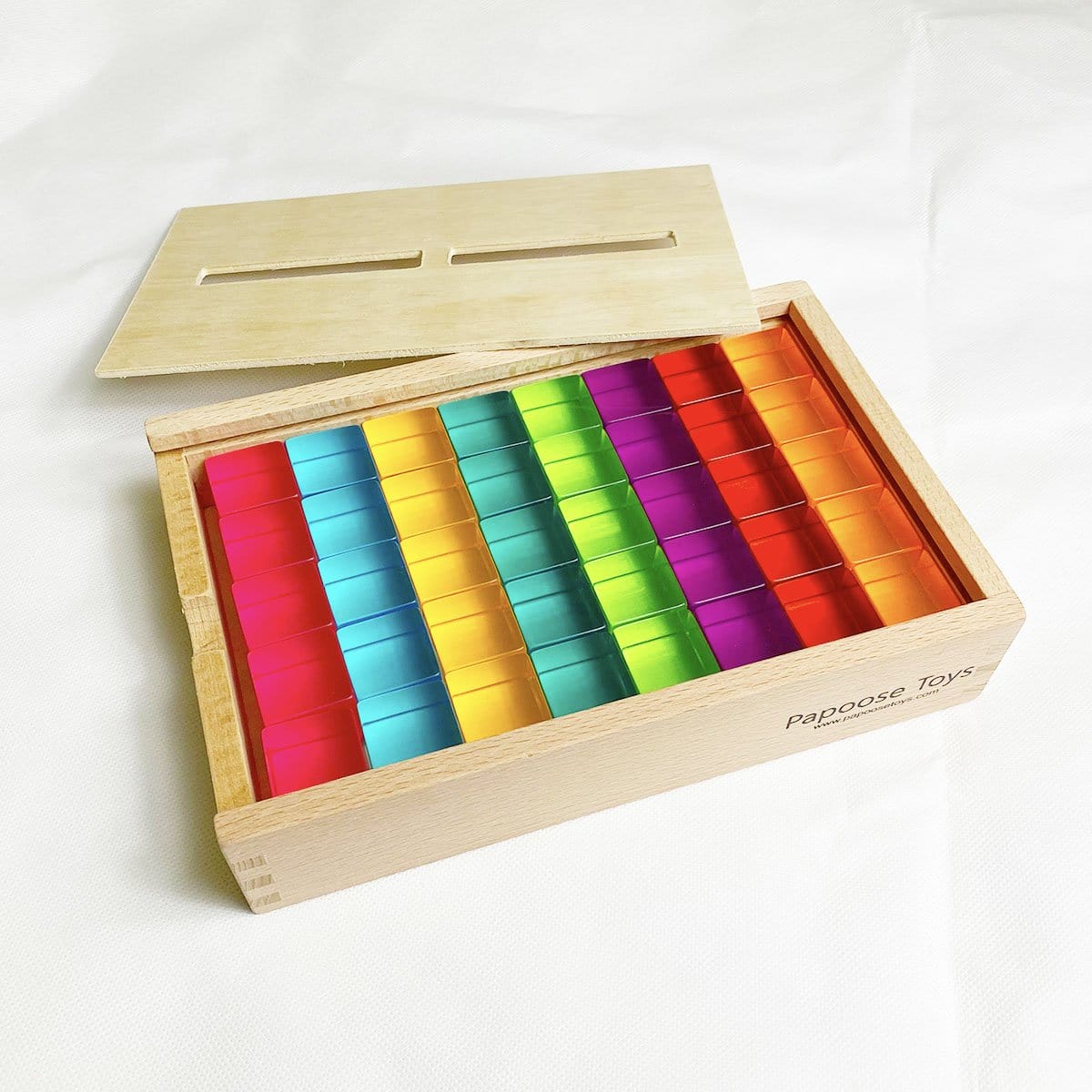 Papoose Toys Bright Lucite Cubes 40-piece set