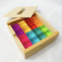Papoose Toys Bright Lucite Cubes - 16 Pieces