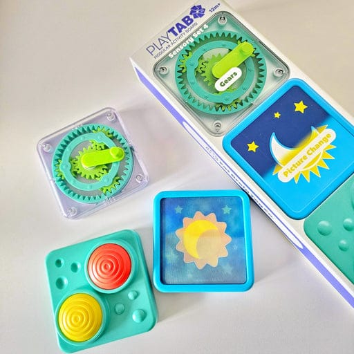 Fat Brain Toys PlayTab Sensory Set 4 (Gears, Lenticular, Squeaker Tile)