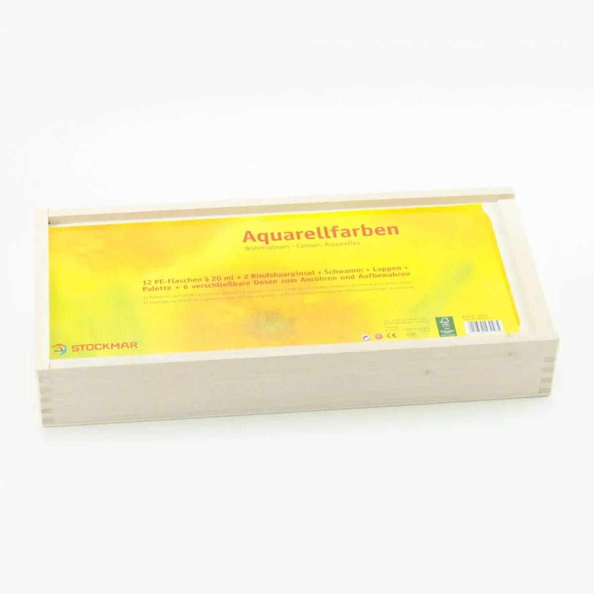 Stockmar Aquarelle Watercolours 12x20 ml in Wooden Box with accessories