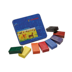 Stockmar Wax Crayons 8 Blocks in Tin w Black