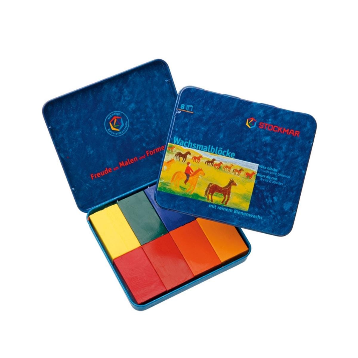 Stockmar Wax Crayons 8 Blocks in Tin