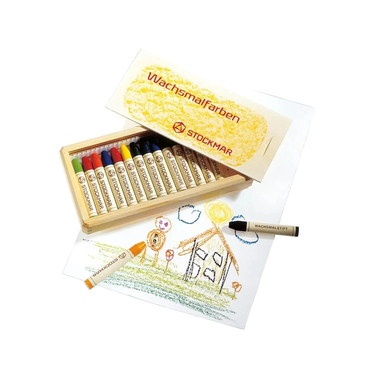 Stockmar Wax Crayons w Pure Beeswax 16 Sticks in Wooden  Box