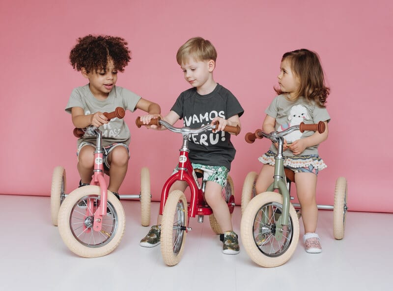 Trybike 2 in 1 Vintage Steel Balance Bike - Green