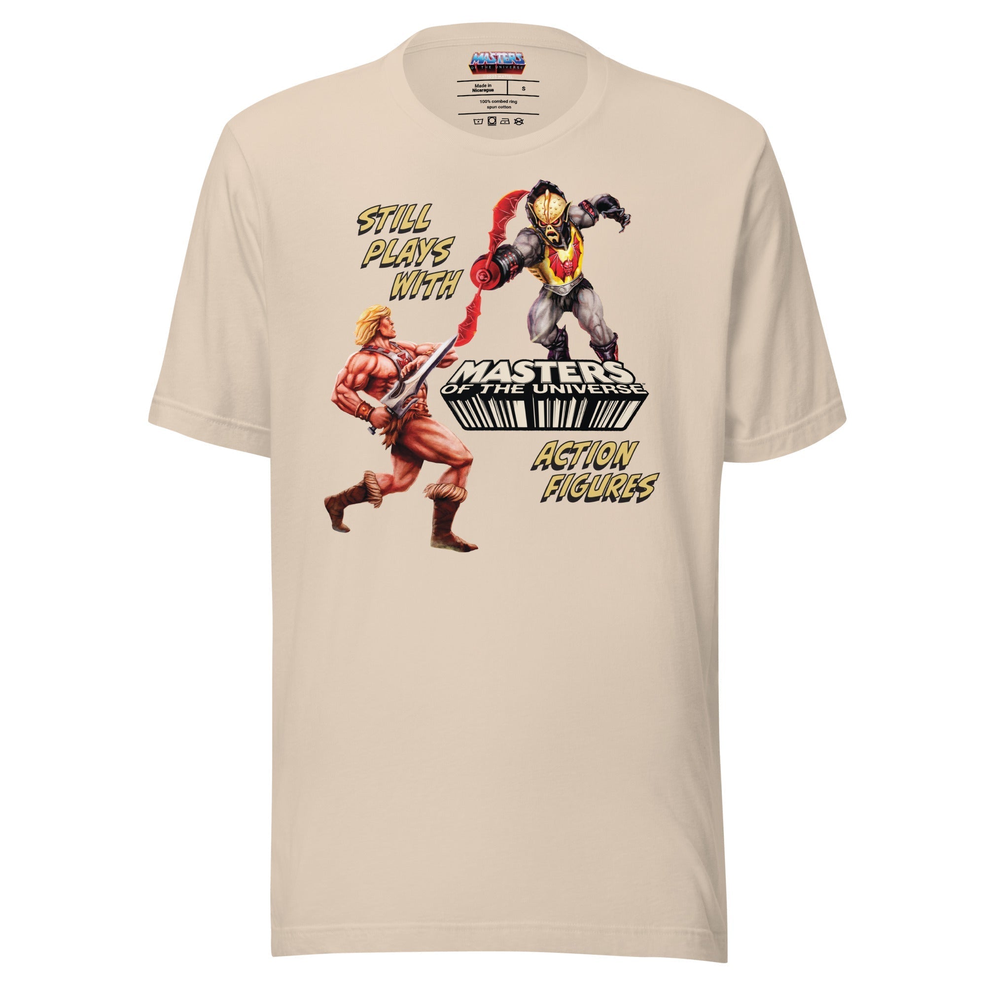 Masters of the Universe Still Plays with Action Figures Cream T-Shirt