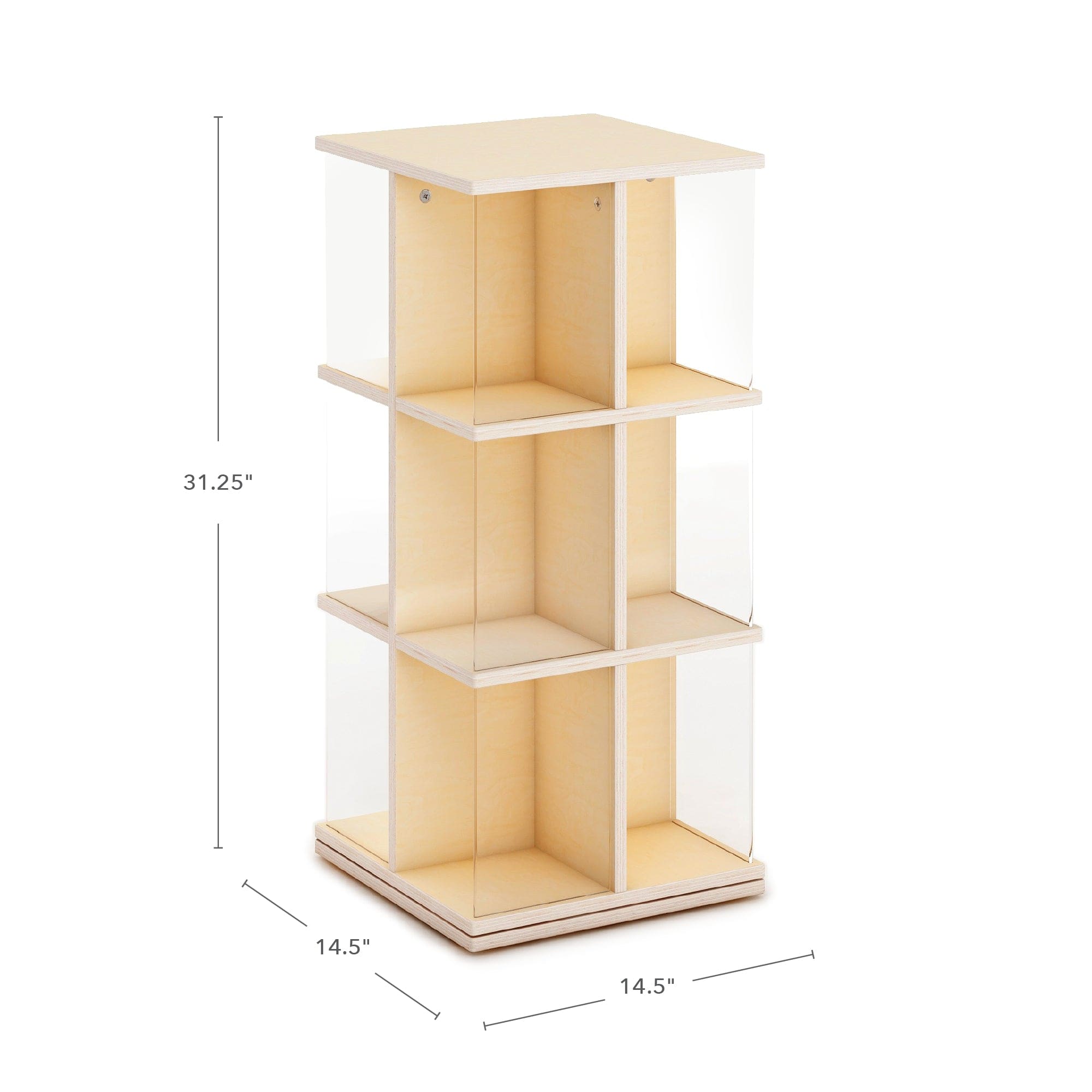 Guidecraft EdQ Rotating Book Display 3 Tier - Natural